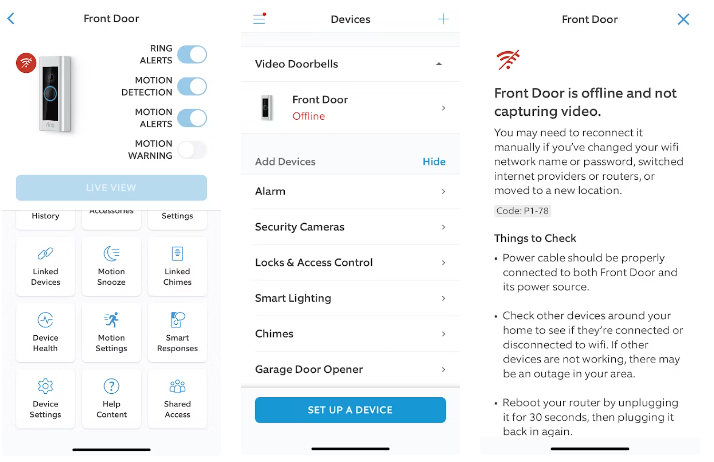 Ring Doorbell Offline 